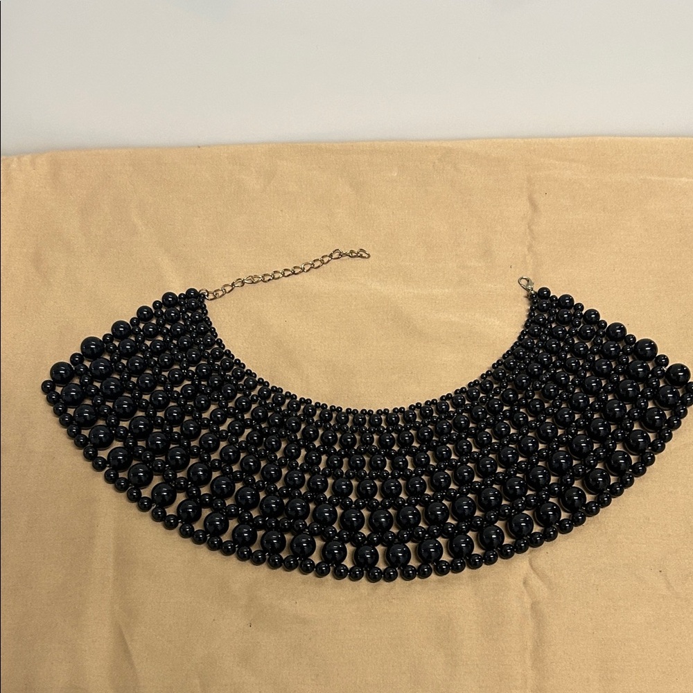 Elegant Black Beaded Necklace